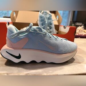 Nike Women’s Motiva Glacier Blue and Light Pink  Sneakers